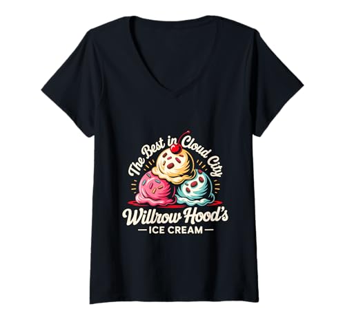Damen Willrow Hood Ice Cream Das Beste in Cloud Hamilton Beach City T-Shirt mit V-Ausschnitt Damen Willrow Hood Ice Cream Das Beste in Cloud Hamilton Beach City T-Shirt mit V-Ausschnitt von Willrow Hood Ice Cream The Best