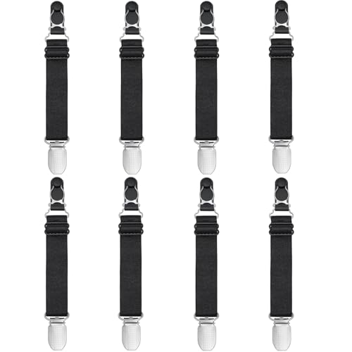 Multifunktionale elastische Strumpfhalter-Clips, Strumpfgürtel für Mieder, Korsettgurte, verstellbare Beinstrumpfbänder, Miederverschlüsse, halten Ihre Dessous, Korsett an 8 Stück, schwarz von Willwin