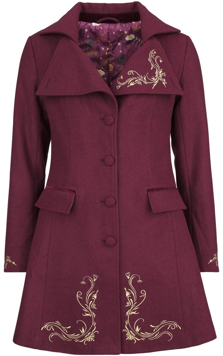 Willy Wonka And The Chocolate Factory Wonka Wintermantel burgund in XXL von Willy Wonka And The Chocolate Factory