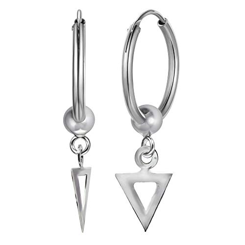 Damen Creolen Ohrringe Ohrhänger aus Sterling Silber 925 mit ein umgekehrtes Dreieck Symbol für Stolz und Solidarität (12.0) von Willys Jewellery