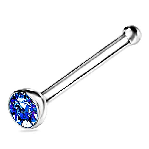 Willys Jewellery Damen Ohrringe Stecker Piercing dünn mit Swarovski Kristallen in 925 Sterling Silber (Blau) von Willys Jewellery