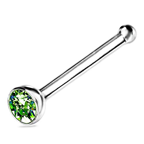 Willys Jewellery Damen Ohrringe Stecker Piercing dünn mit Swarovski Kristallen in 925 Sterling Silber (Grün) von Willys Jewellery