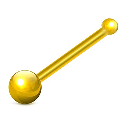 Willys Jewellery Piercing Stecker Ohrpiercing Nasenpiercing dünn mit Kugel in 925 Sterling Silber 18K Vergoldet für Damen und Girls von Willys Jewellery