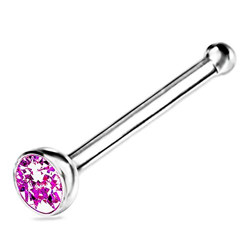 Willys Jewellery Damen Ohrringe Stecker Piercing dünn mit Swarovski Kristallen in 925 Sterling Silber (Pink) von Willys Jewellery