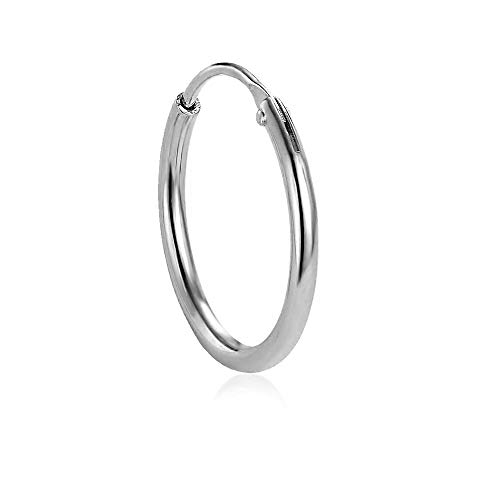 einzeln Creolen Ohrringe aus Sterling Silber 925 für Damen Herren und Girls | Dick: 2.0 mm | (12.0) von Willys Jewellery