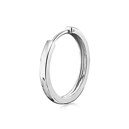 einzeln Unisex Ohrring Creolen 925 Sterling Silber Quadrat (15.0 mm) von Willys Jewellery