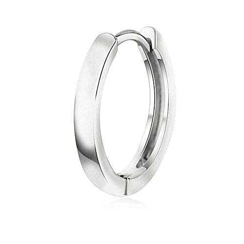 einzeln Unisex Ohrring Creolen 925 Sterling Silber mit Scharnier in der Mitte und Kanalverschluß (Außendurchmesser: 15.0 mm) von Willys Jewellery