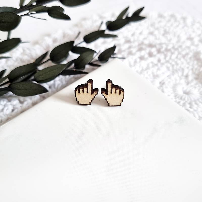 Holz Ohrringe | Ausgefallene Aus Schmuck Geschenk Als Handgefertigt Ohrstecker von WilmaSchmucksein