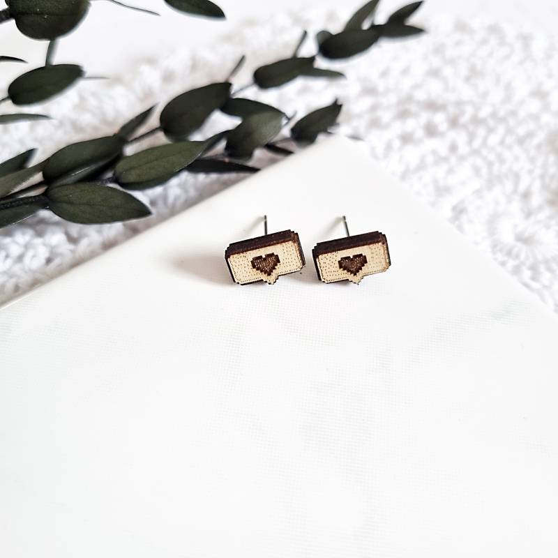 Holz Ohrringe | Ausgefallene Aus Schmuck Geschenk Als Handgefertigt Ohrstecker von WilmaSchmucksein