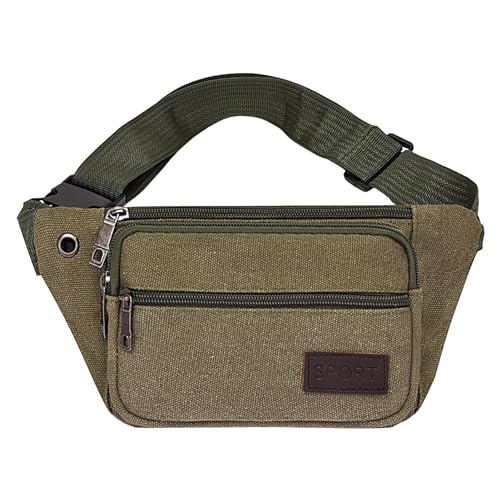 Herren-Hüfttasche, großvolumige Canvas-Crossbody-Brusttasche, Canvas-Taillen-Hüfttasche, Sporttasche für Sporttraining, Joggen und Laufen von Wilmot