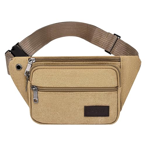 Herren-Hüfttasche, großvolumige Canvas-Crossbody-Brusttasche, Canvas-Taillen-Hüfttasche, Sporttasche für Sporttraining, Joggen und Laufen von Wilmot