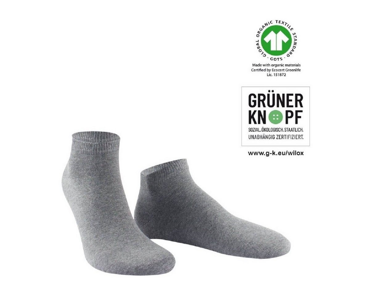 Wilox Kurzsocken Sneaker Socke aus hautsympathischer Bio Baumwolle (1-Paar) BIO Baumwolle von Wilox