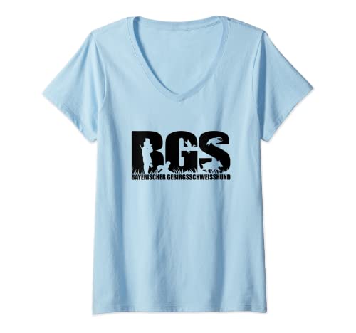 Damen Bayerischer Gebirgsschweisshund BGS Hunde Jäger Jagdhunde T-Shirt mit V-Ausschnitt Damen Bayerischer Gebirgsschweisshund BGS Hunde Jäger Jagdhunde T-Shirt mit V-Ausschnitt von Wilsigns Bayerischer Gebirgsschweisshund Jagdhunde