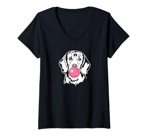 Damen Lustiger Beagle Portrait Hund Beagles Hunde T-Shirt mit V-Ausschnitt Damen Lustiger Beagle Portrait Hund Beagles Hunde T-Shirt mit V-Ausschnitt von Wilsigns Beagle Designs