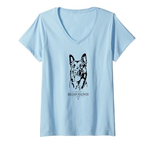 Damen Stolzer Belgian Malinois Dad Hund Malinois Hunderasse Hunde T-Shirt mit V-Ausschnitt Damen Stolzer Belgian Malinois Dad Hund Malinois Hunderasse Hunde T-Shirt mit V-Ausschnitt von Wilsigns Belgian Malinois Dad Designs