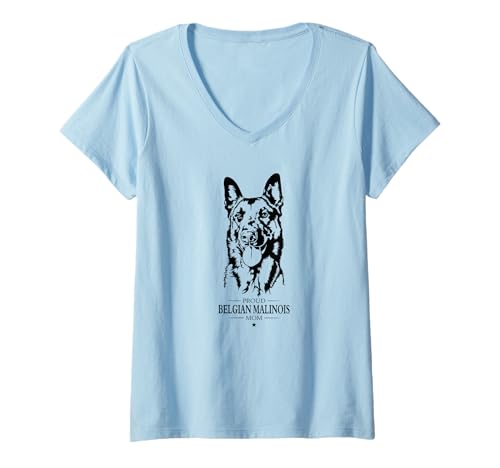 Damen Stolzer Belgian Malinois Mom Hund Malinois Hunderasse Hunde T-Shirt mit V-Ausschnitt Damen Stolzer Belgian Malinois Mom Hund Malinois Hunderasse Hunde T-Shirt mit V-Ausschnitt von Wilsigns Belgian Malinois Mom Designs