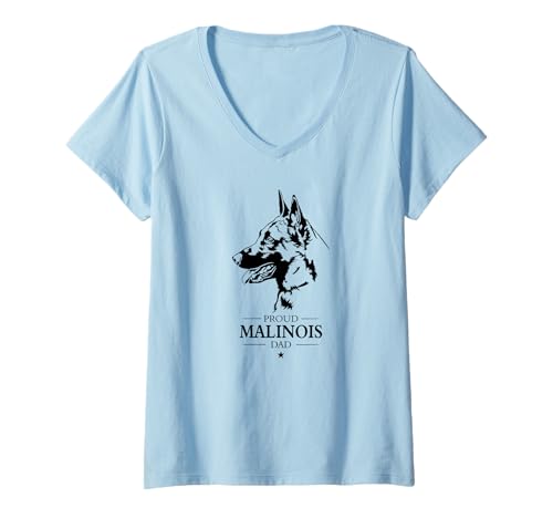 Damen Belgischer Malinois Dad Hundebesitzer Schäferhunde IGP Hunde T-Shirt mit V-Ausschnitt Damen Belgischer Malinois Dad Hundebesitzer Schäferhunde IGP Hunde T-Shirt mit V-Ausschnitt von Wilsigns Belgischer Malinois Dad Designs