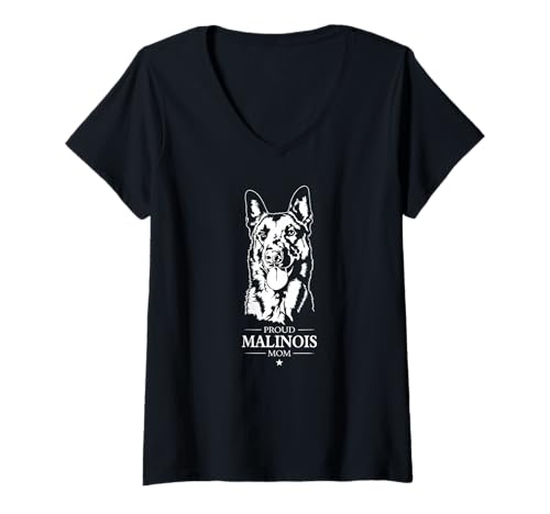 Damen Belgischer Malinois Mom Hundebesitzer Schäferhunde IGP Hunde T-Shirt mit V-Ausschnitt Damen Belgischer Malinois Mom Hundebesitzer Schäferhunde IGP Hunde T-Shirt mit V-Ausschnitt von Wilsigns Belgischer Malinois Mom Designs