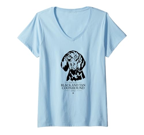 Damen Stolzer Black and Tan Coonhound Dad Hund Hunderasse Hunde T-Shirt mit V-Ausschnitt Damen Stolzer Black and Tan Coonhound Dad Hund Hunderasse Hunde T-Shirt mit V-Ausschnitt von Wilsigns Black And Tan Coonhound Dad Designs