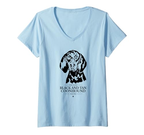 Damen Stolzer Black and Tan Coonhound Mom Hund Hunderasse Hunde T-Shirt mit V-Ausschnitt Damen Stolzer Black and Tan Coonhound Mom Hund Hunderasse Hunde T-Shirt mit V-Ausschnitt von Wilsigns Black And Tan Coonhound Mom Designs