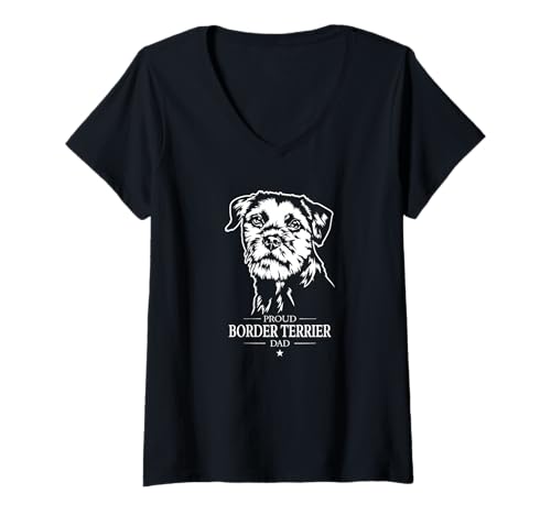 Damen Stolzer Border Terrier Mom Hund Hunderasse Terrier Hunde T-Shirt mit V-Ausschnitt Damen Stolzer Border Terrier Mom Hund Hunderasse Terrier Hunde T-Shirt mit V-Ausschnitt von Wilsigns Border Terrier Mom Designs