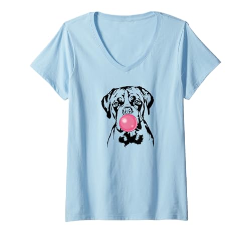 Damen Lustiger Boxer Portrait Hundeportrait Hund Hundesport Hunde T-Shirt mit V-Ausschnitt Damen Lustiger Boxer Portrait Hundeportrait Hund Hundesport Hunde T-Shirt mit V-Ausschnitt von Wilsigns Boxer Designs