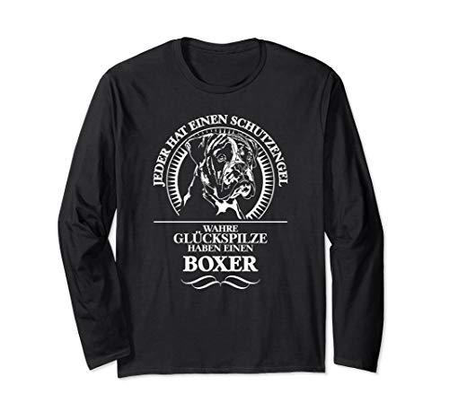 Deutscher Boxer Schutzengel Hund Hundespruch Langarmshirt von Wilsigns Boxer Hund Designs