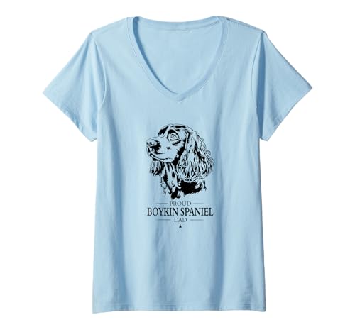 Damen Stolzer Boykin Spaniel Dad Hund Hunderasse Spaniel Hunde T-Shirt mit V-Ausschnitt Damen Stolzer Boykin Spaniel Dad Hund Hunderasse Spaniel Hunde T-Shirt mit V-Ausschnitt von Wilsigns Boykin Spaniel Dad Designs