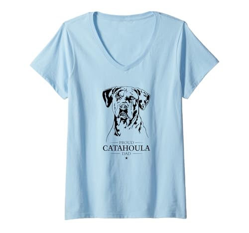 Damen Stolzer Catahoula Dad Hunderasse Catahoula Leopard Dog Hunde T-Shirt mit V-Ausschnitt Damen Stolzer Catahoula Dad Hunderasse Catahoula Leopard Dog Hunde T-Shirt mit V-Ausschnitt von Wilsigns Catahoula Leopard Dog Dad Designs