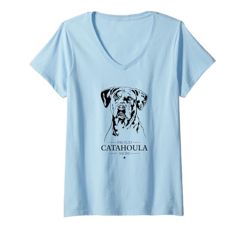 Damen Stolzer Catahoula Mom Hunderasse Catahoula Leopard Dog Hunde T-Shirt mit V-Ausschnitt Damen Stolzer Catahoula Mom Hunderasse Catahoula Leopard Dog Hunde T-Shirt mit V-Ausschnitt von Wilsigns Catahoula Leopard Dog Mom Designs