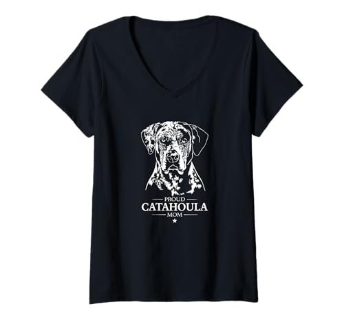Damen Stolzer Catahoula Mom Hunderasse Catahoula Leopard Dog Hunde T-Shirt mit V-Ausschnitt Damen Stolzer Catahoula Mom Hunderasse Catahoula Leopard Dog Hunde T-Shirt mit V-Ausschnitt von Wilsigns Catahoula Leopard Dog Mom Designs