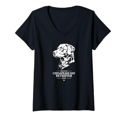 Damen Stolzer Chesapeake Bay Retriever Dad Hunderasse Hunde T-Shirt mit V-Ausschnitt Damen Stolzer Chesapeake Bay Retriever Dad Hunderasse Hunde T-Shirt mit V-Ausschnitt von Wilsigns Chesapeake Bay Retriever Dad Designs