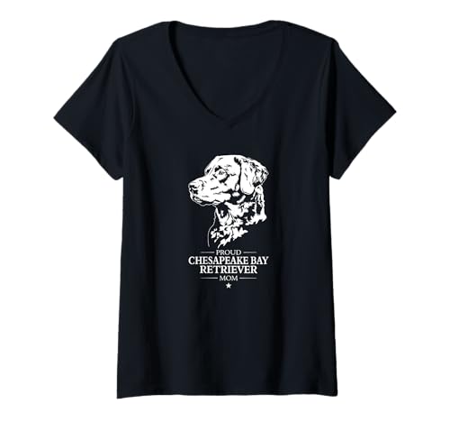 Damen Stolzer Chesapeake Bay Retriever Mom Hunderasse Hunde T-Shirt mit V-Ausschnitt Damen Stolzer Chesapeake Bay Retriever Mom Hunderasse Hunde T-Shirt mit V-Ausschnitt von Wilsigns Chesapeake Bay Retriever Mom Designs