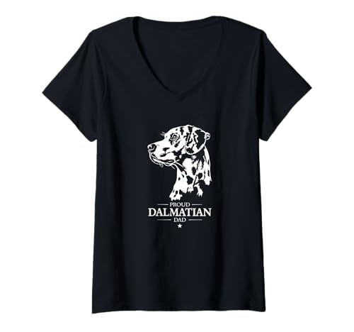 Damen Dalmatian Dad Hund Hundebesitzer Dalmatiner Dalmi Hunde T-Shirt mit V-Ausschnitt Damen Dalmatian Dad Hund Hundebesitzer Dalmatiner Dalmi Hunde T-Shirt mit V-Ausschnitt von Wilsigns Dalmatian Dad Designs