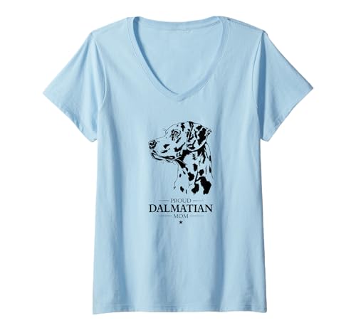 Damen Dalmatian Mom Hund Hundebesitzer Dalmatiner Dalmi Hunde T-Shirt mit V-Ausschnitt Damen Dalmatian Mom Hund Hundebesitzer Dalmatiner Dalmi Hunde T-Shirt mit V-Ausschnitt von Wilsigns Dalmatian Mom Designs