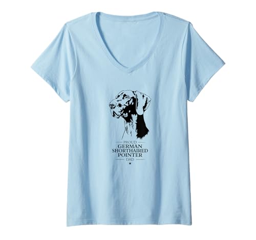 Damen German Shorthaired Pointer Dad Hunde Hund Deutsch Kurzhaar T-Shirt mit V-Ausschnitt Damen German Shorthaired Pointer Dad Hunde Hund Deutsch Kurzhaar T-Shirt mit V-Ausschnitt von Wilsigns Deutsch Kurzhaar Dad Designs