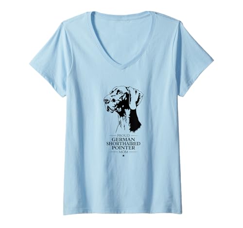 Damen German Shorthaired Pointer Mom Hunde Hund Deutsch Kurzhaar T-Shirt mit V-Ausschnitt Damen German Shorthaired Pointer Mom Hunde Hund Deutsch Kurzhaar T-Shirt mit V-Ausschnitt von Wilsigns Deutsch Kurzhaar Mom Designs