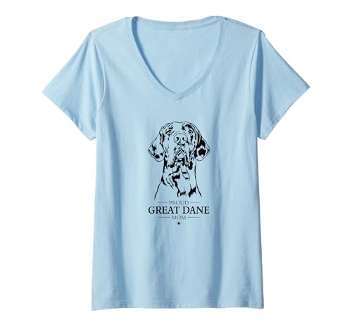 Damen Great Dane Mom Hund Hundebesitzer Deutsche Dogge Hunde T-Shirt mit V-Ausschnitt Damen Great Dane Mom Hund Hundebesitzer Deutsche Dogge Hunde T-Shirt mit V-Ausschnitt von Wilsigns Deutsche Dogge Mom Designs