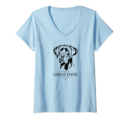 Damen Great Dane Mom Hund Hundebesitzer Deutsche Dogge Hunde T-Shirt mit V-Ausschnitt Damen Great Dane Mom Hund Hundebesitzer Deutsche Dogge Hunde T-Shirt mit V-Ausschnitt von Wilsigns Deutsche Dogge Mom Designs