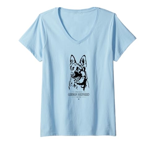 Damen German Shepherd Mom Hundebesitzer Hund Hunde Schäferhunde T-Shirt mit V-Ausschnitt Damen German Shepherd Mom Hundebesitzer Hund Hunde Schäferhunde T-Shirt mit V-Ausschnitt von Wilsigns Deutscher Schäferhund Mom Designs