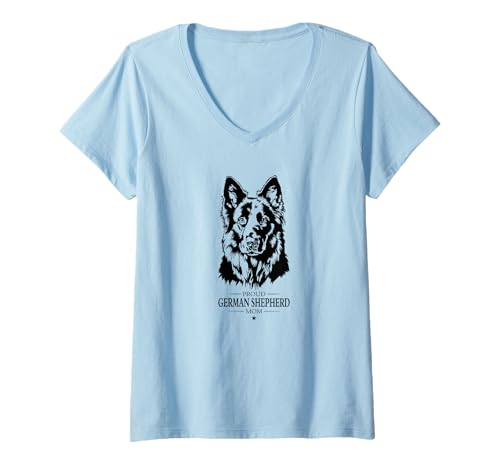 Damen German Shepherd Mom Hundebesitzer Hund Hunde Schäferhunde T-Shirt mit V-Ausschnitt Damen German Shepherd Mom Hundebesitzer Hund Hunde Schäferhunde T-Shirt mit V-Ausschnitt von Wilsigns Deutscher Schäferhund Mom Designs