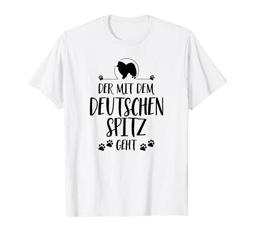 Herren Der mit dem Deutschen Spitz geht Hund lustig Hundespruch T-Shirt von Wilsigns Deutscher Spitz Designs