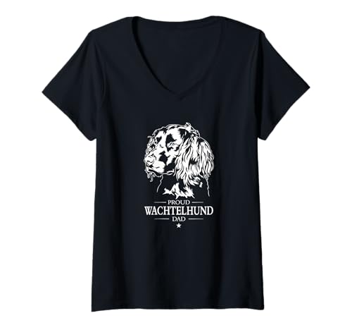 Damen Deutscher Wachtelhund Dad Hund Hundebesitzer Hunde T-Shirt mit V-Ausschnitt Damen Deutscher Wachtelhund Dad Hund Hundebesitzer Hunde T-Shirt mit V-Ausschnitt von Wilsigns Deutscher Wachtelhund Dad Designs