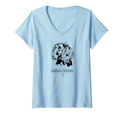 Damen German Spaniel Dad Hunde Hund Deutscher Wachtelhund T-Shirt mit V-Ausschnitt Damen German Spaniel Dad Hunde Hund Deutscher Wachtelhund T-Shirt mit V-Ausschnitt von Wilsigns Deutscher Wachtelhund Dad Designs