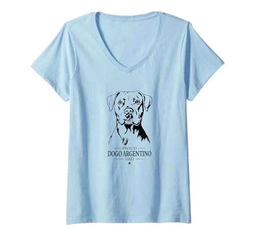 Damen Dogo Argentino Dad Hund Hundebesitzer Hunde T-Shirt mit V-Ausschnitt Damen Dogo Argentino Dad Hund Hundebesitzer Hunde T-Shirt mit V-Ausschnitt von Wilsigns Dogo Argentino Dad Designs