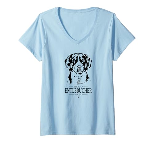 Damen Entlebucher Sennenhund Mom Hundebesitzer Sennenhunde Hunde T-Shirt mit V-Ausschnitt Damen Entlebucher Sennenhund Mom Hundebesitzer Sennenhunde Hunde T-Shirt mit V-Ausschnitt von Wilsigns Entlebucher Sennenhund Mom Designs