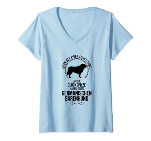 Damen Germanischer Bärenhund Schutzengel Hund Hunde Hundespruch T-Shirt mit V-Ausschnitt Damen Germanischer Bärenhund Schutzengel Hund Hunde Hundespruch T-Shirt mit V-Ausschnitt von Wilsigns Germanischer Bärenhund Schutzengel