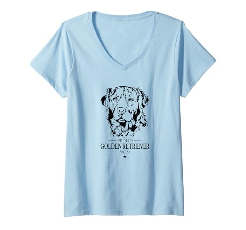 Damen Golden Retriever Mom Hunde Hund Hundebesitzer Goldie T-Shirt mit V-Ausschnitt Damen Golden Retriever Mom Hunde Hund Hundebesitzer Goldie T-Shirt mit V-Ausschnitt von Wilsigns Golden Retriever Mom Designs