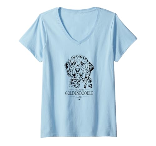 Damen Goldendoodle Dad Hund Hundebesitzer Hunde T-Shirt mit V-Ausschnitt Damen Goldendoodle Dad Hund Hundebesitzer Hunde T-Shirt mit V-Ausschnitt von Wilsigns Goldendoodle Dad Designs