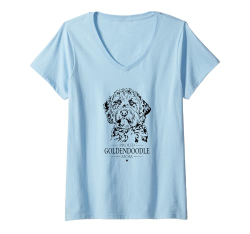Damen Goldendoodle Mom Hund Hundebesitzer Hunde T-Shirt mit V-Ausschnitt Damen Goldendoodle Mom Hund Hundebesitzer Hunde T-Shirt mit V-Ausschnitt von Wilsigns Goldendoodle Mom Designs
